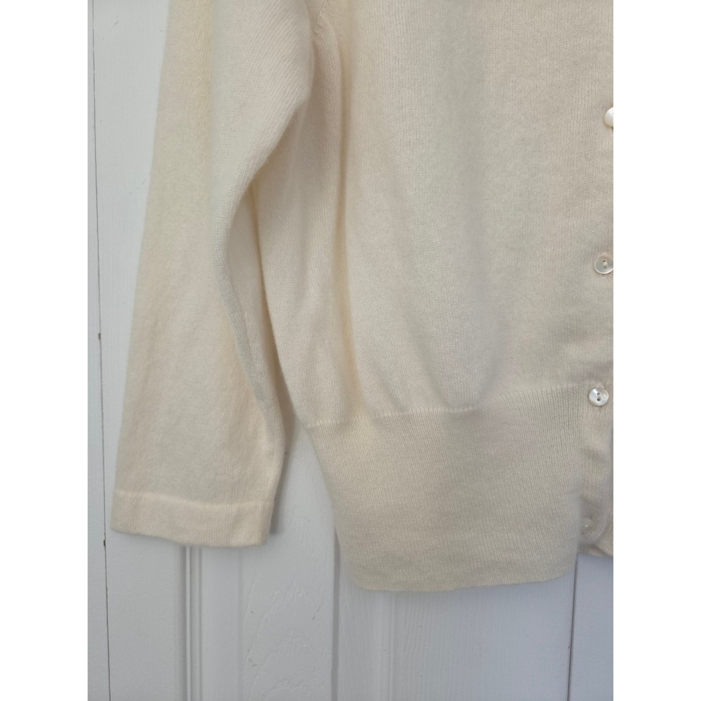 Pure Collection Cardigan 100% Cashmere Women US 14/16 Cream - Picture 3 of 6